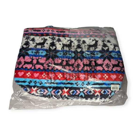 NWT Vera Bradley Small Tote Nordic Stripe Fleece - Picture 1 of 8
